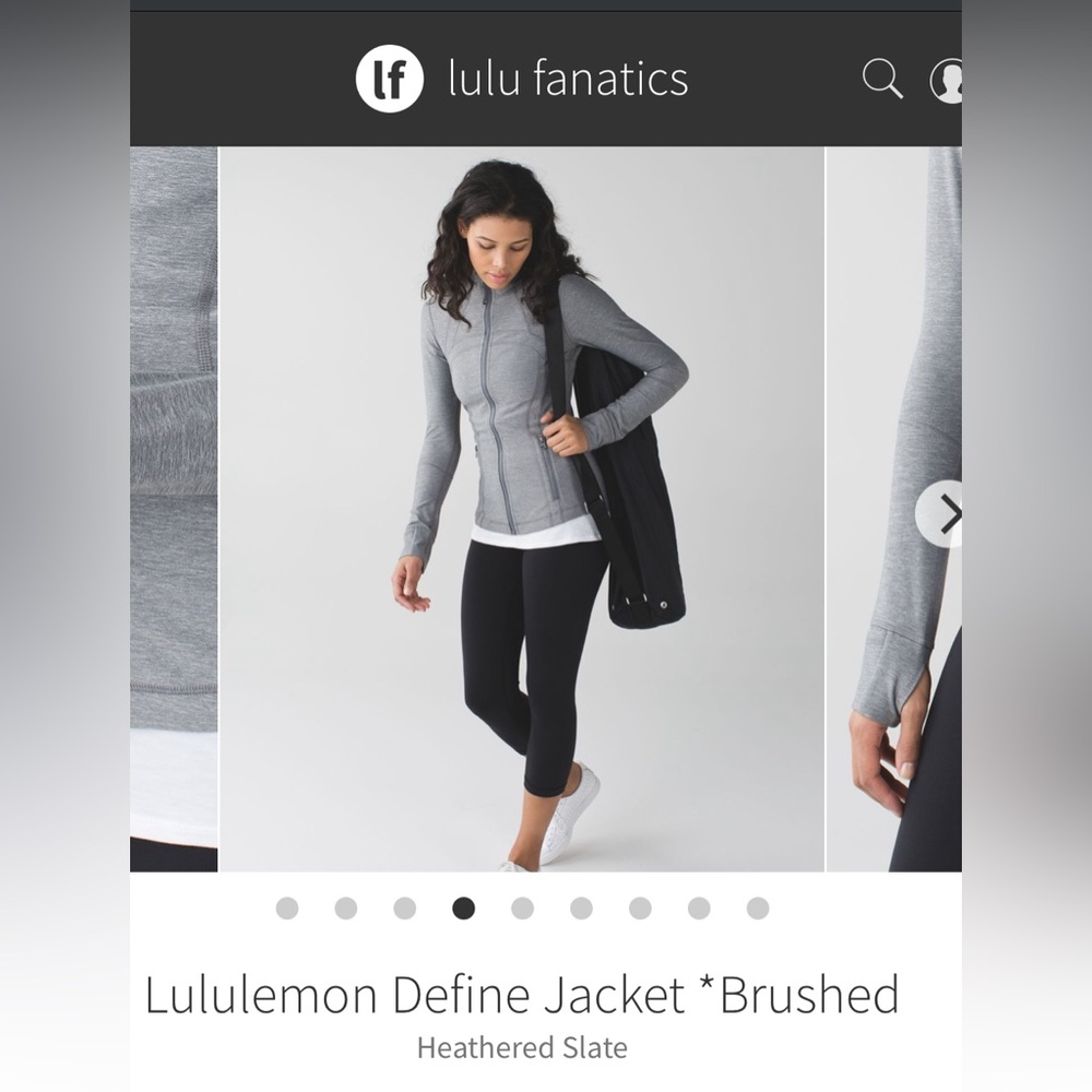 EUC Lululemon Define Jacket *Brushed, in Heathered Slate (gray), size 8.